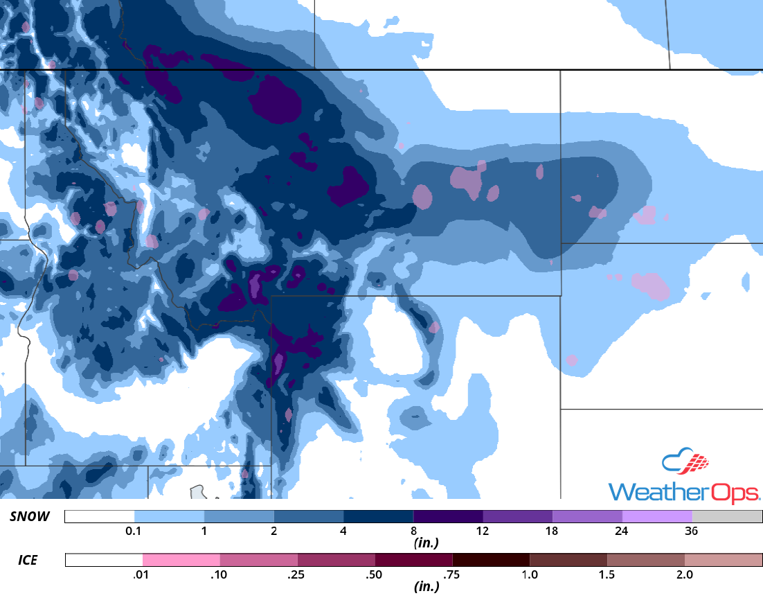 Snow Accumulation for Thursday, April 12, 2018
