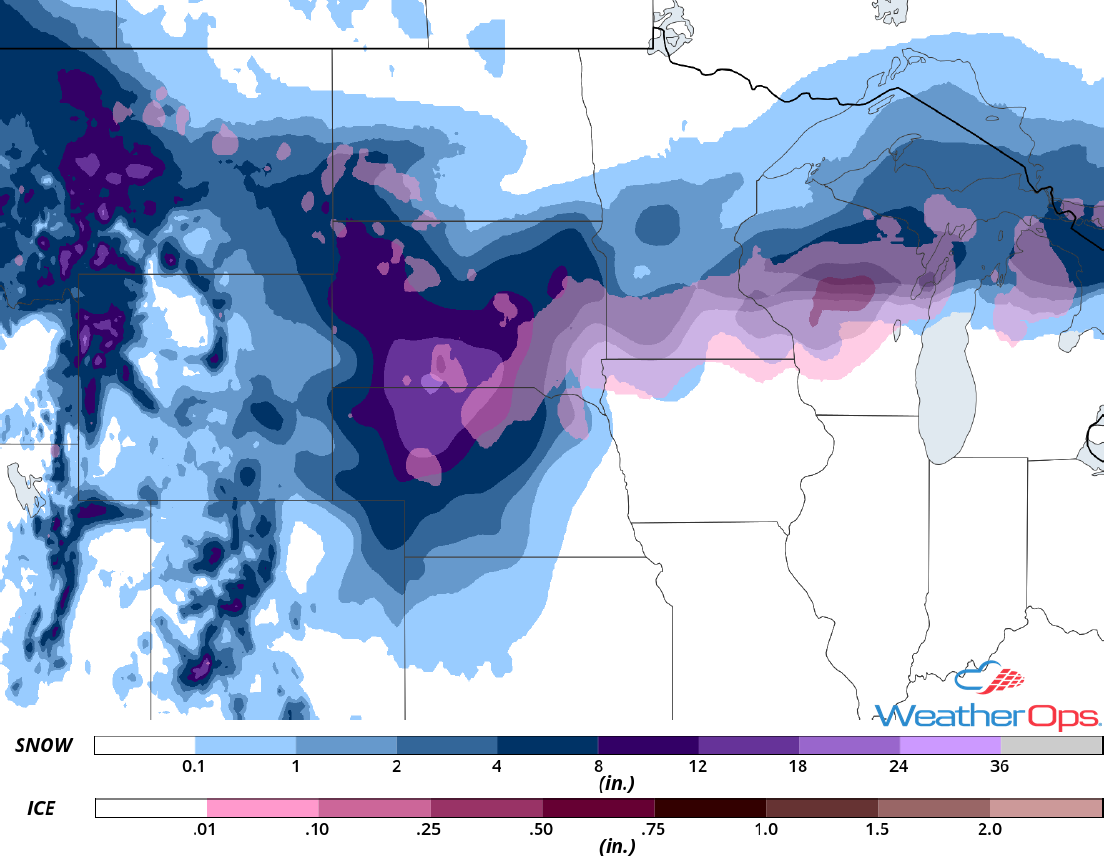 Snow Accumulation April 12-13, 2018