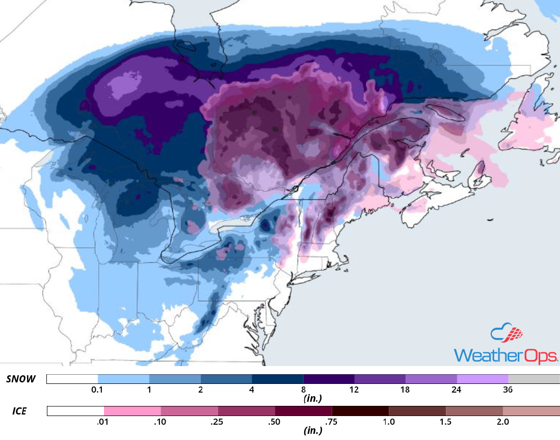 Snow Accumulation through Tuesday, April 17, 2018