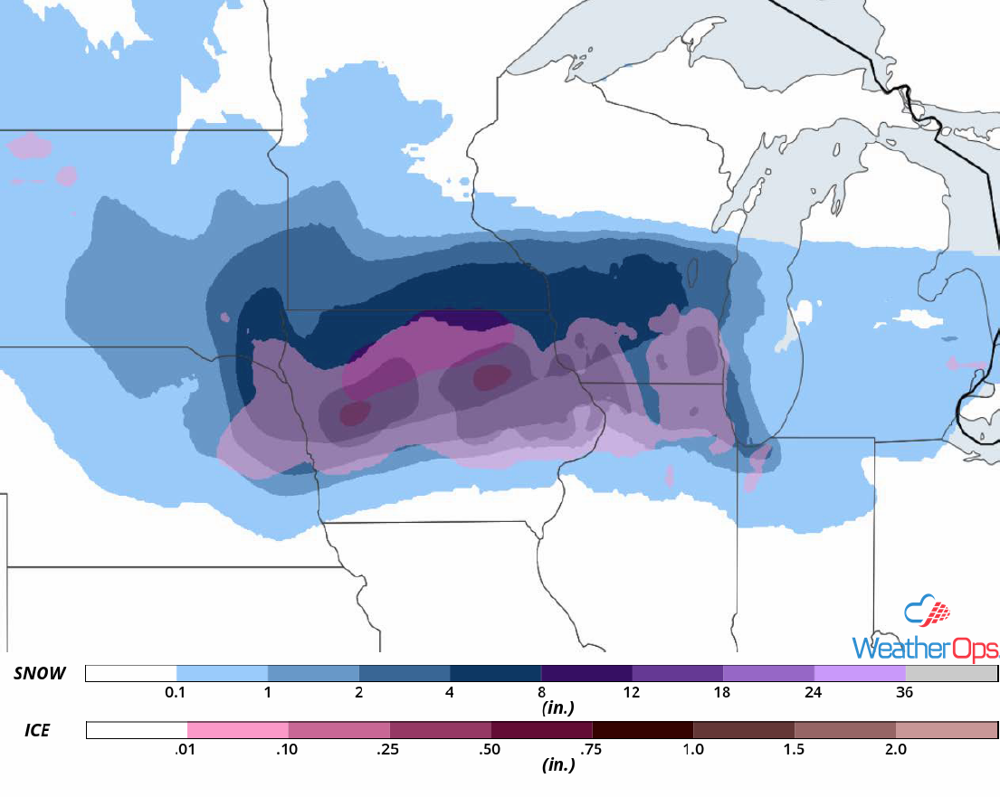 Snow and Ice Accumulations for April 17-18, 2018