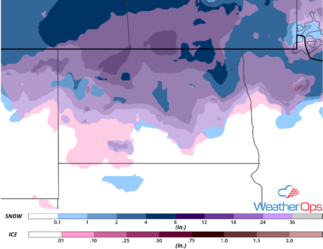 Snow and Ice Accumulation October 4-5, 2018