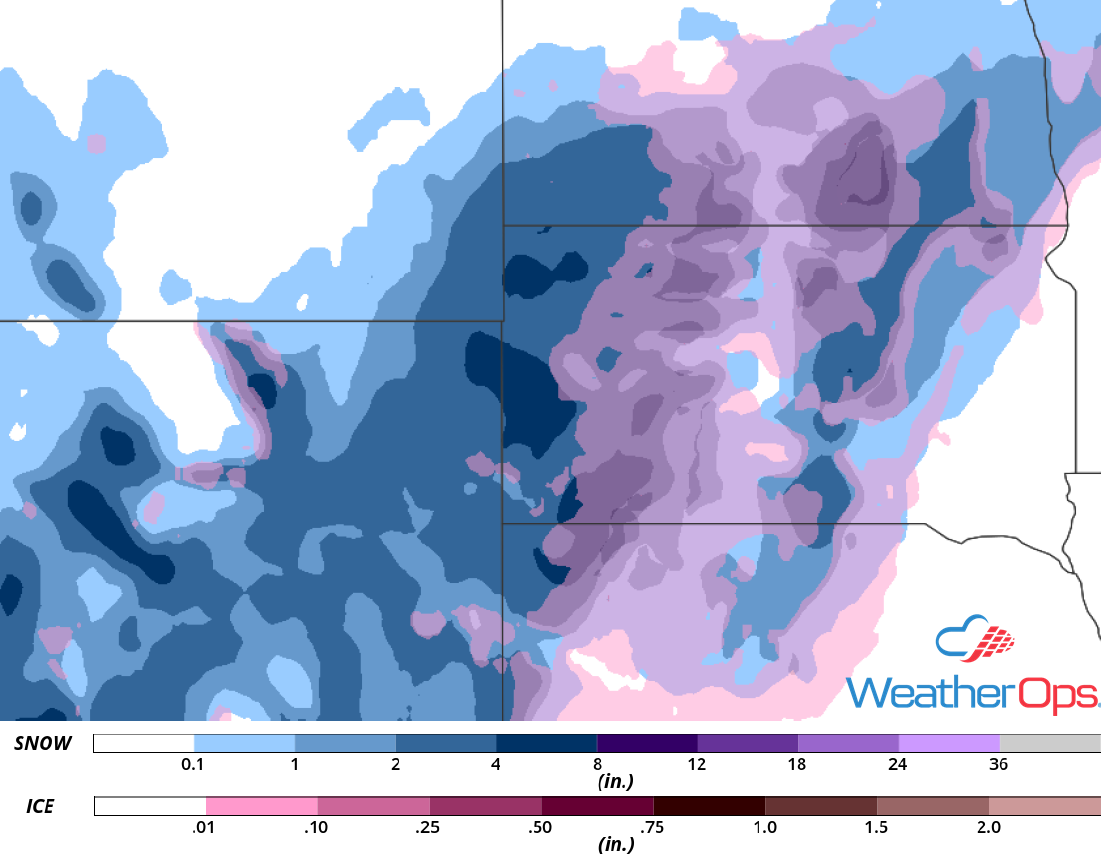 Snow and Ice Accumulation October 8-9, 2018