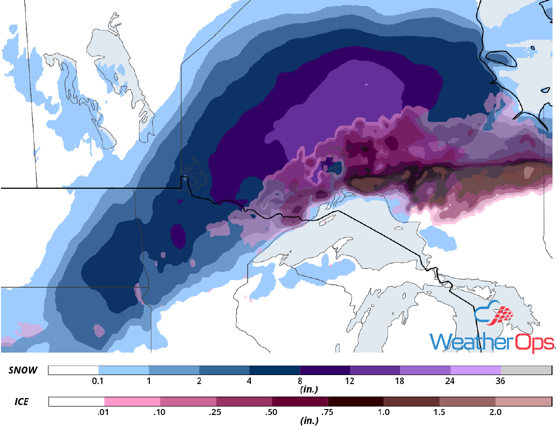 Snow and Ice Accumulation for Wednesday, October 10, 2018