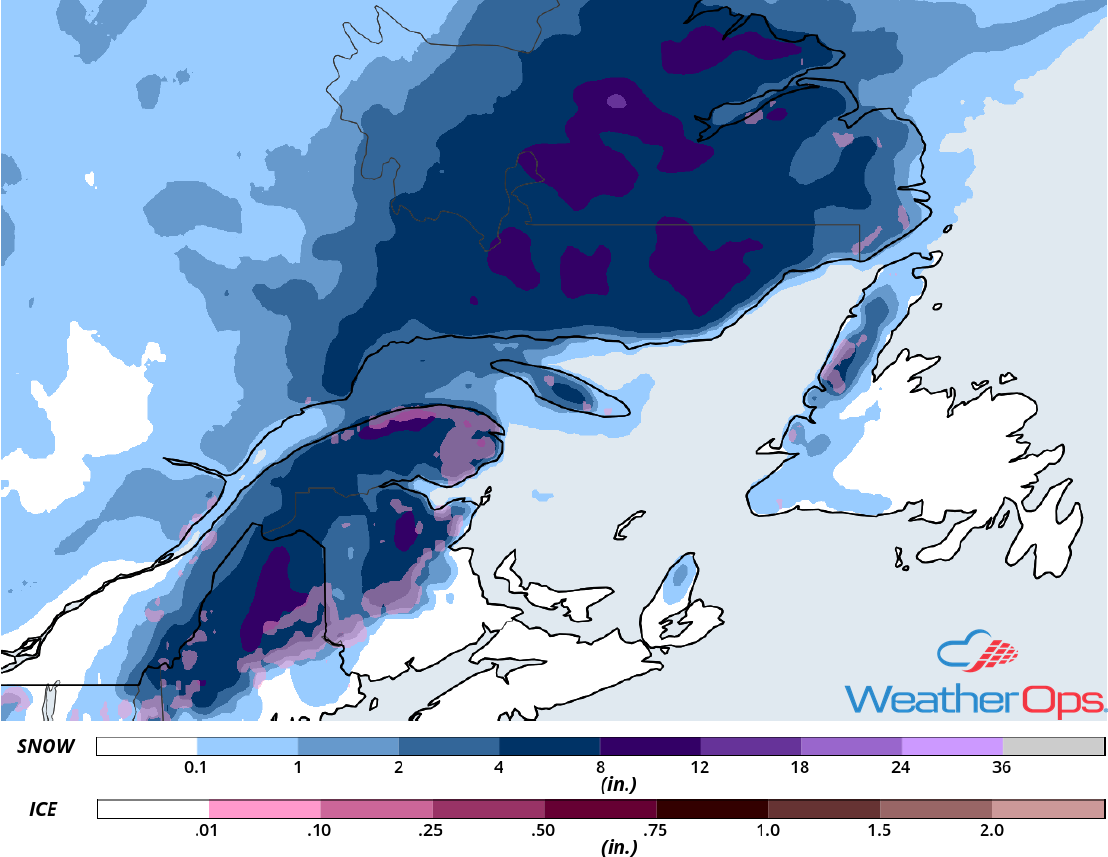 Snow Accumulation for October 23-24, 2018