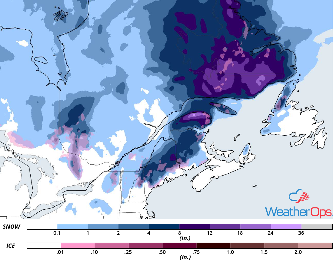 Snow and Ice Accumulation October 23-25, 2018