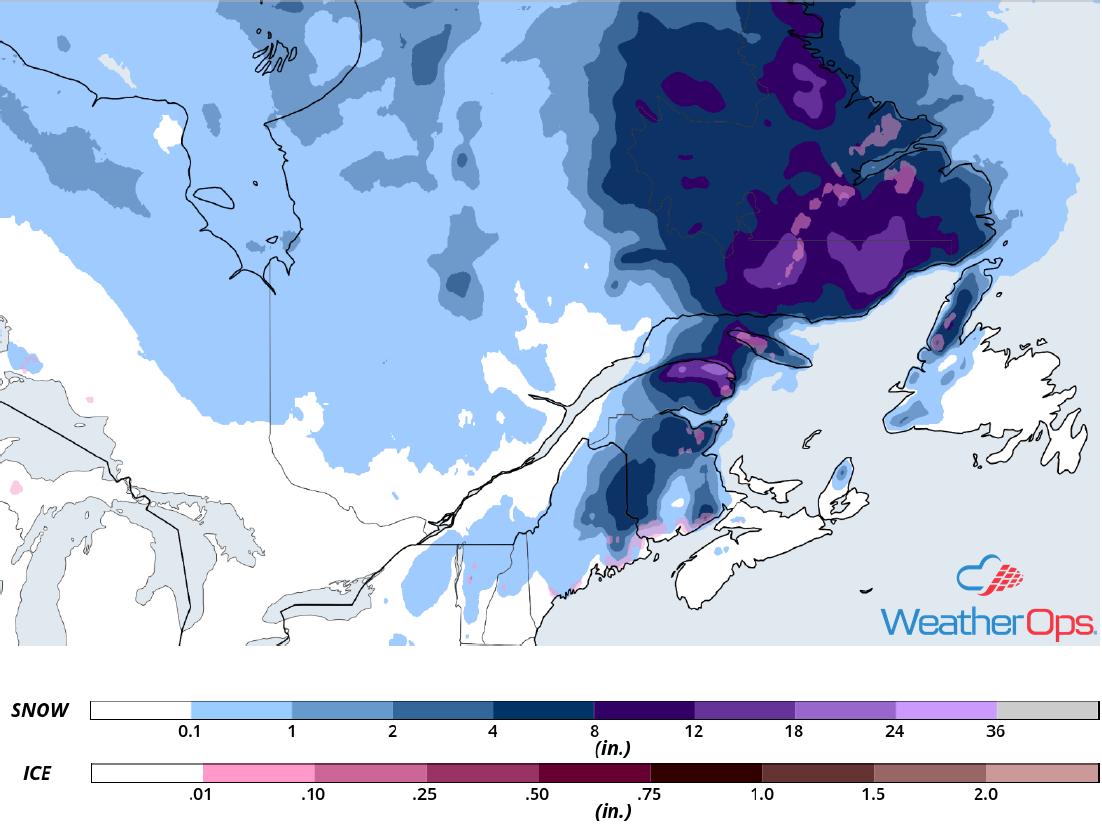 Snow Accumulation for October 24-25, 2018