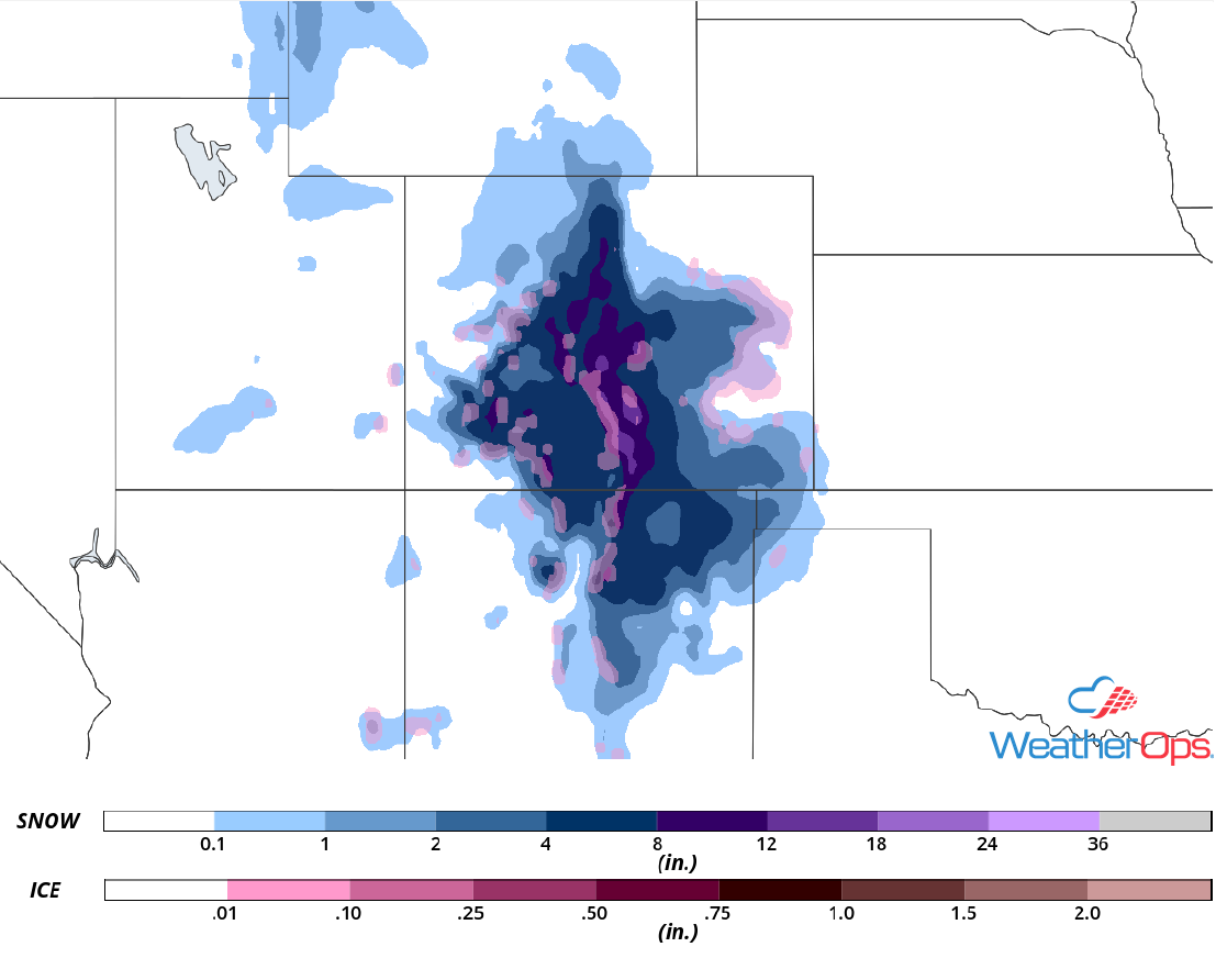 Snow Accumulation for October 31-November 1, 2018