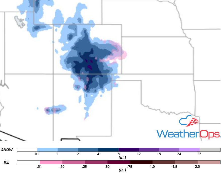 Snow Accumulation for October 31-November 1, 2018