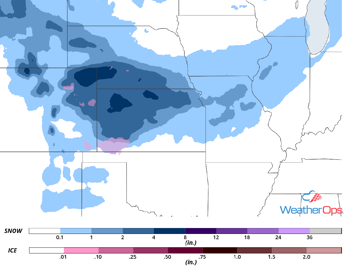 Snow Accumulation for November 7-8, 2018