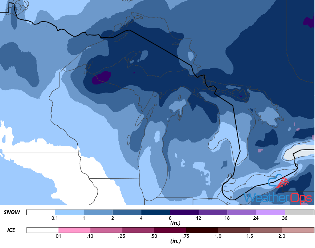 Snow Accumulation for November 9-10, 2018