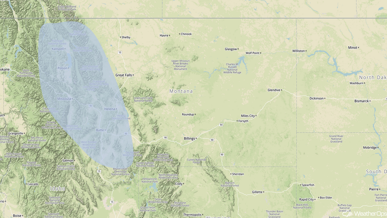 Snowfall Risk Outline for Thursday, March 15, 2018