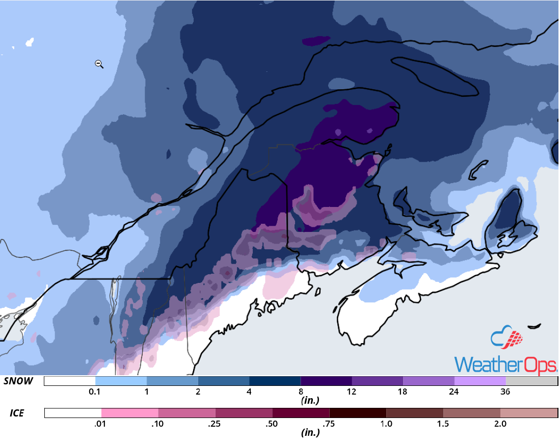 Snow Accumulation for Tuesday, November 13, 2018