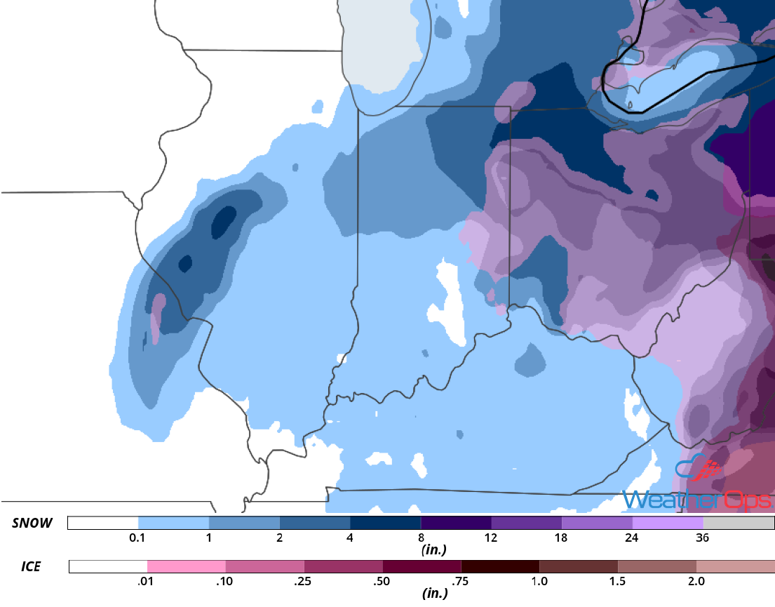 Snow Accumulation for Thursday, November 15, 2018