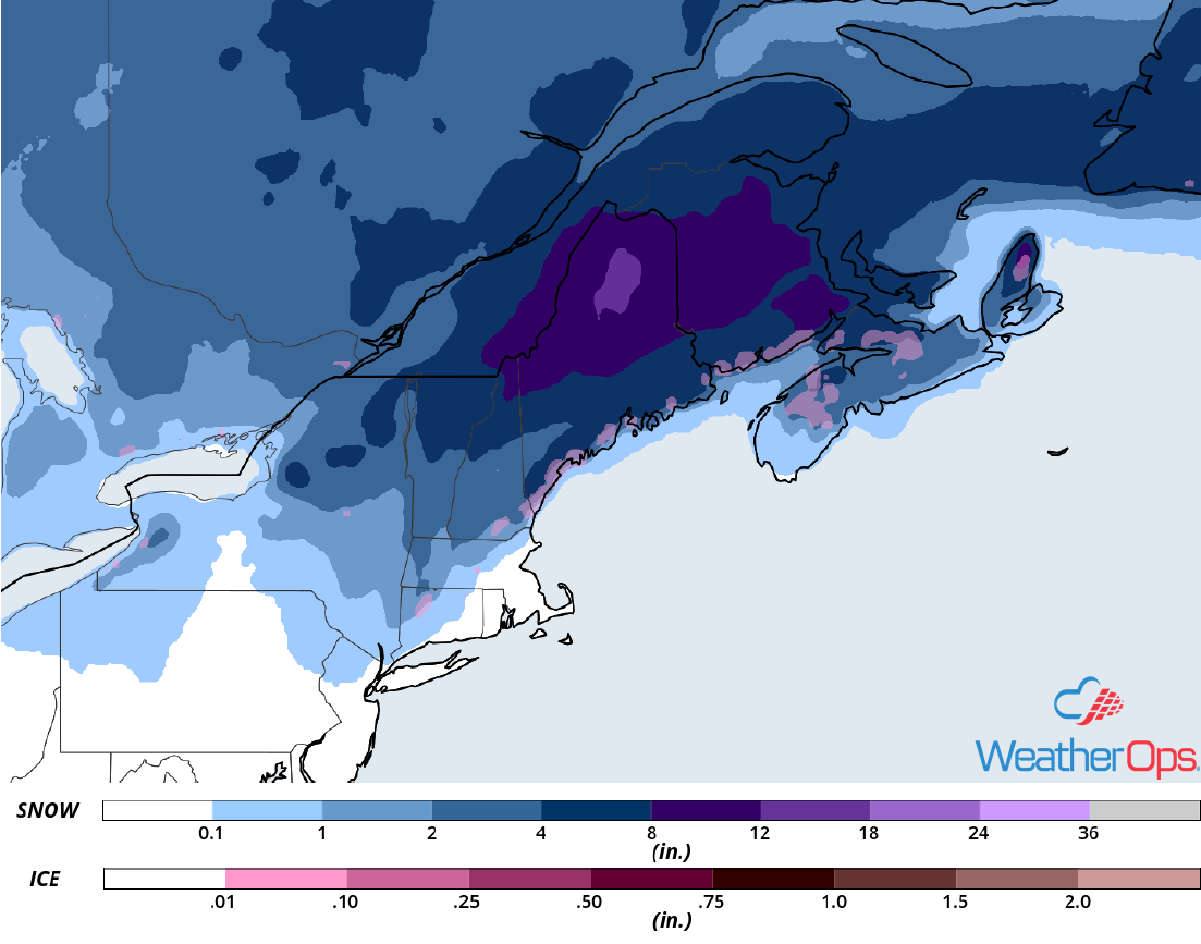 Snow Accumulation for Friday, November 16, 2018