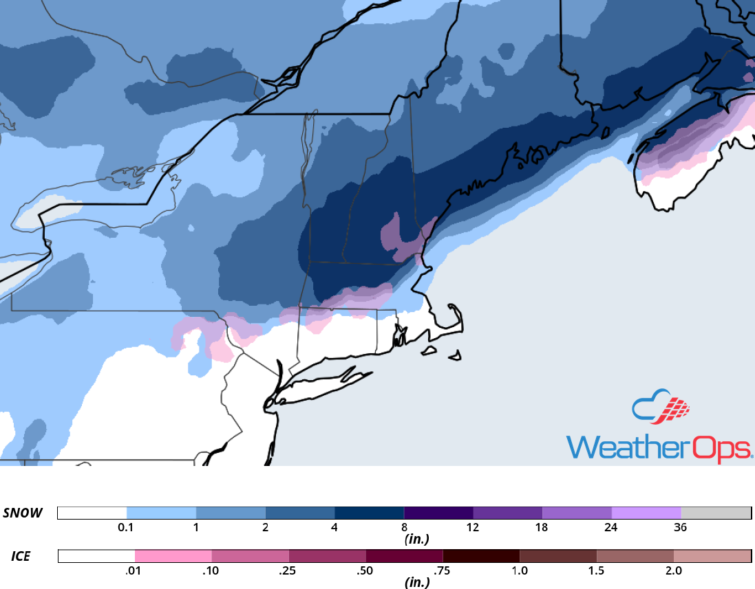 Snow Accumulation for November 20-21, 2018