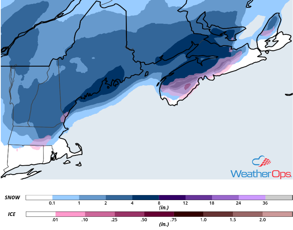 Snow Accumulation for Tuesday, November 20, 2018