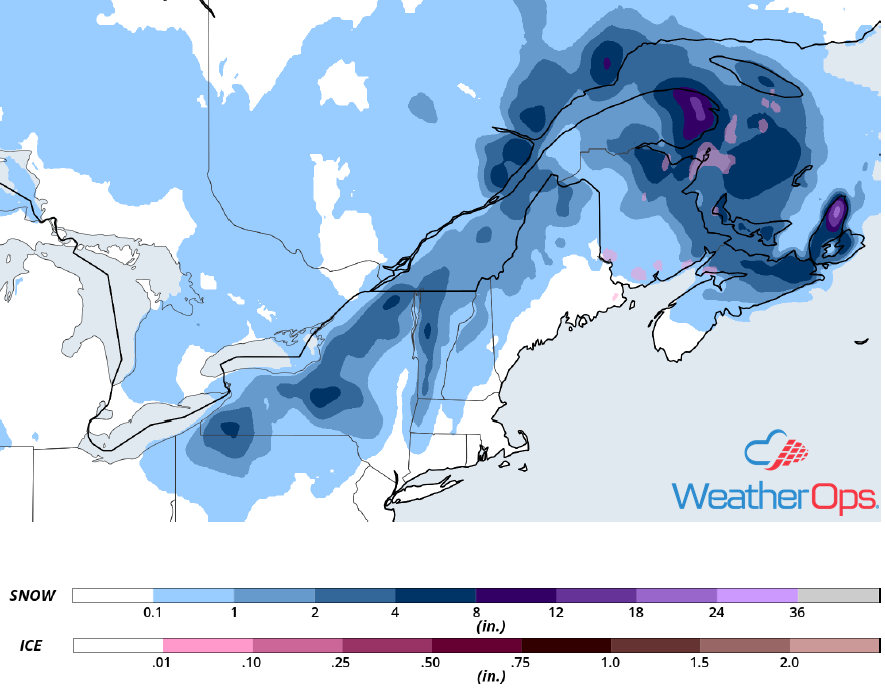 Snowfall Accumulation for Wednesday, November 28, 2018