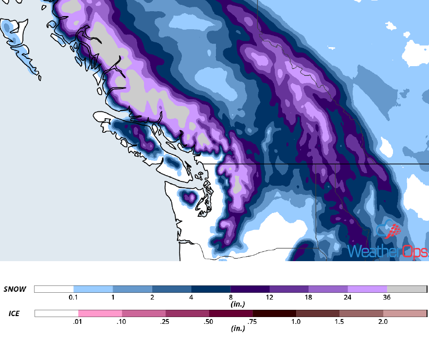 Snow Accumulation for December 11-13, 2018