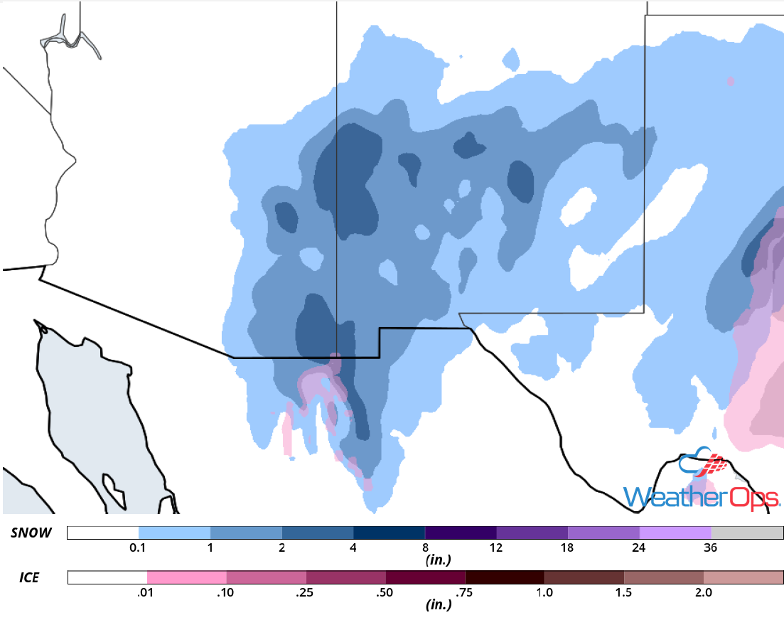 Snow Accumulation for Wednesday, January 2, 2019