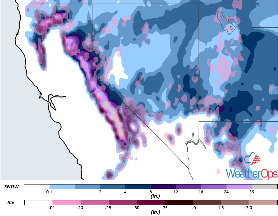 Snow and Ice Accumulation for January 14-17, 2019