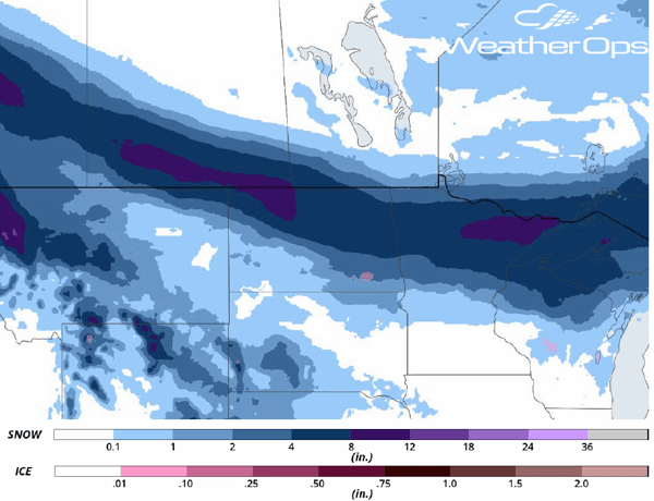 Snowfall Accumulation March 30-31, 2018