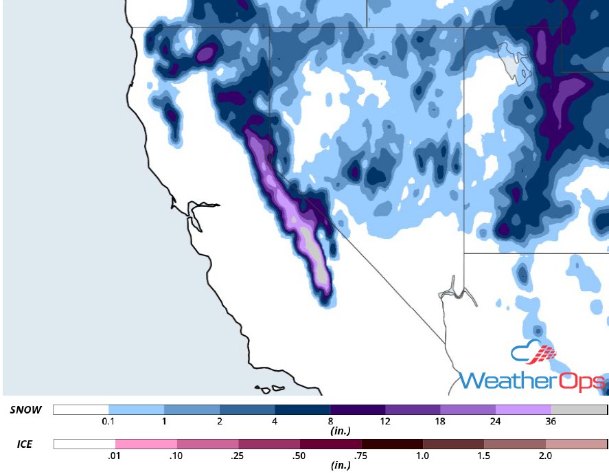 Snow Accumulation for January 16-17, 2019
