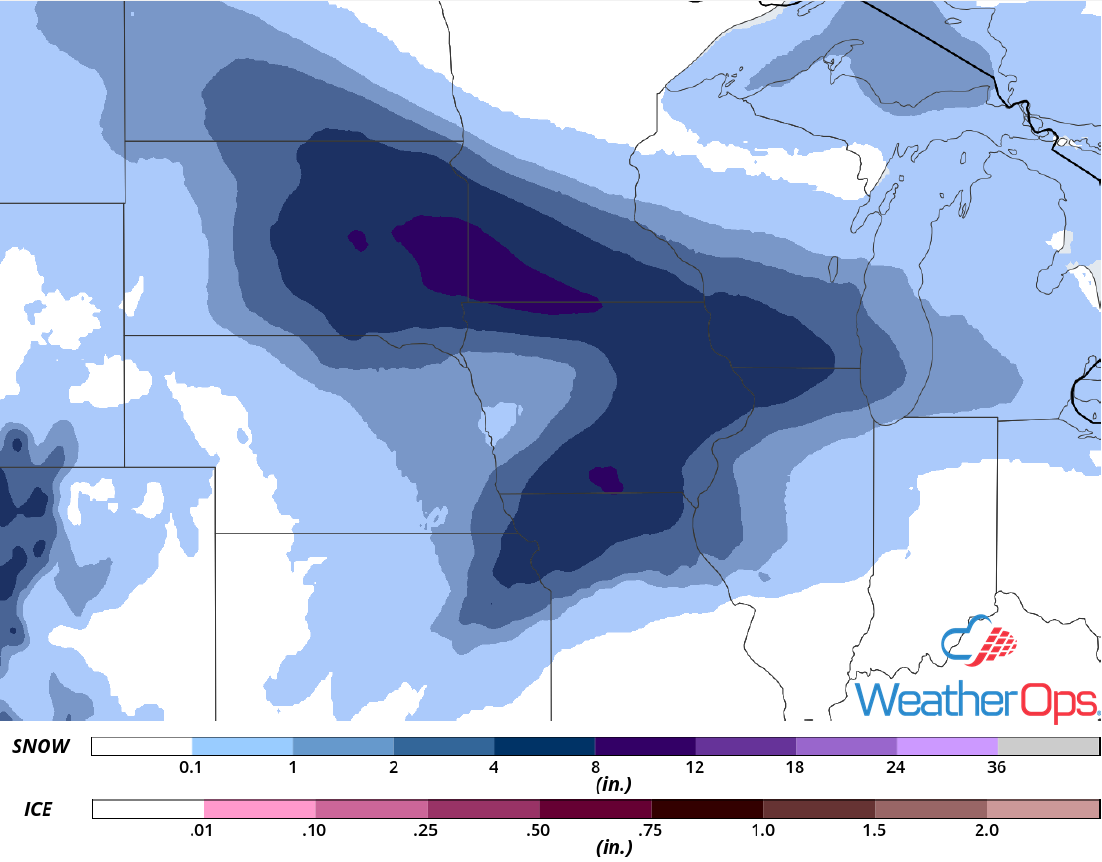 Snow Accumulation for Friday, January 18, 2019