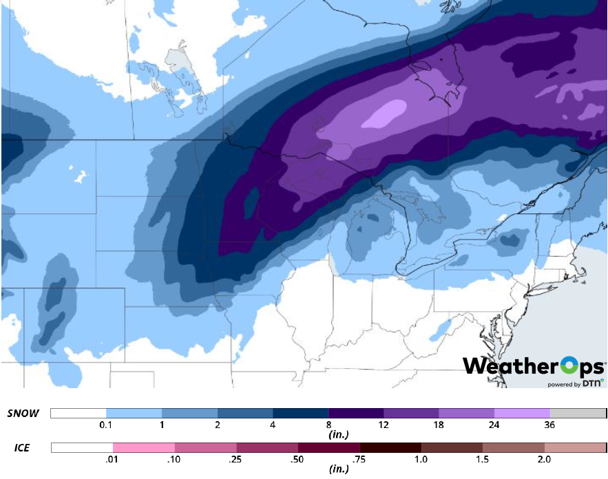 Snow Accumulation February 6-8, 2019