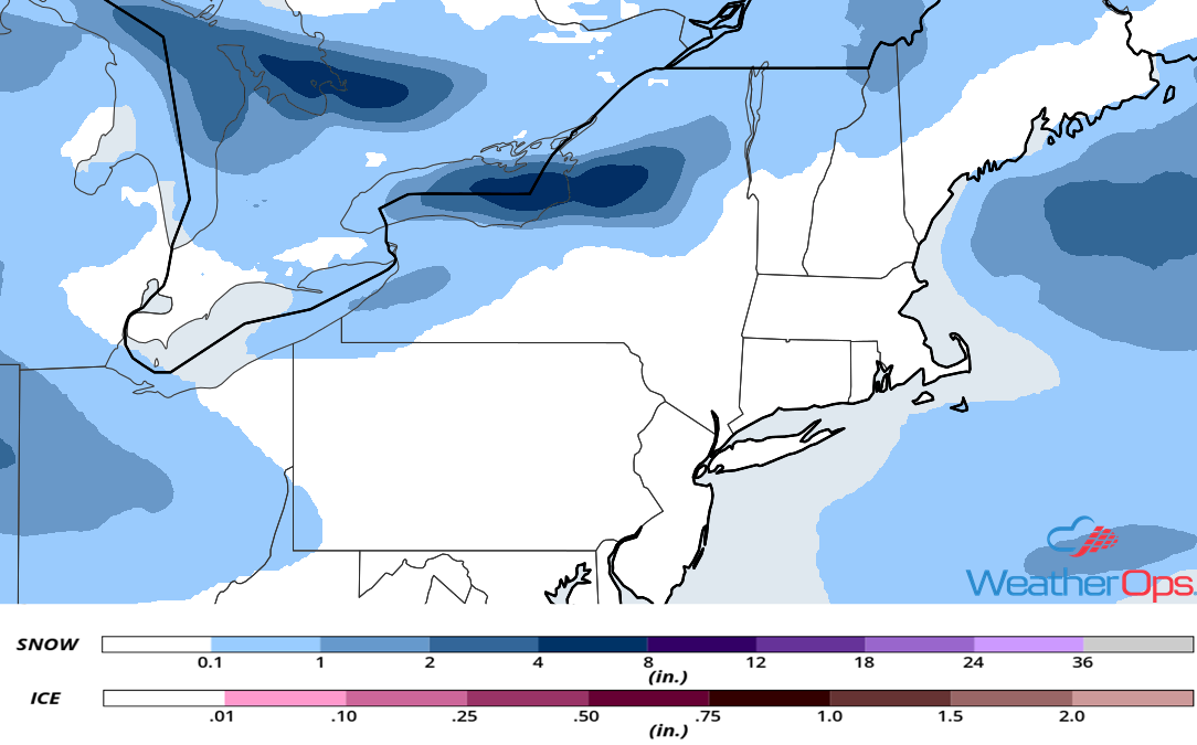 Snow Accumulation for Thursday, January 31, 2019