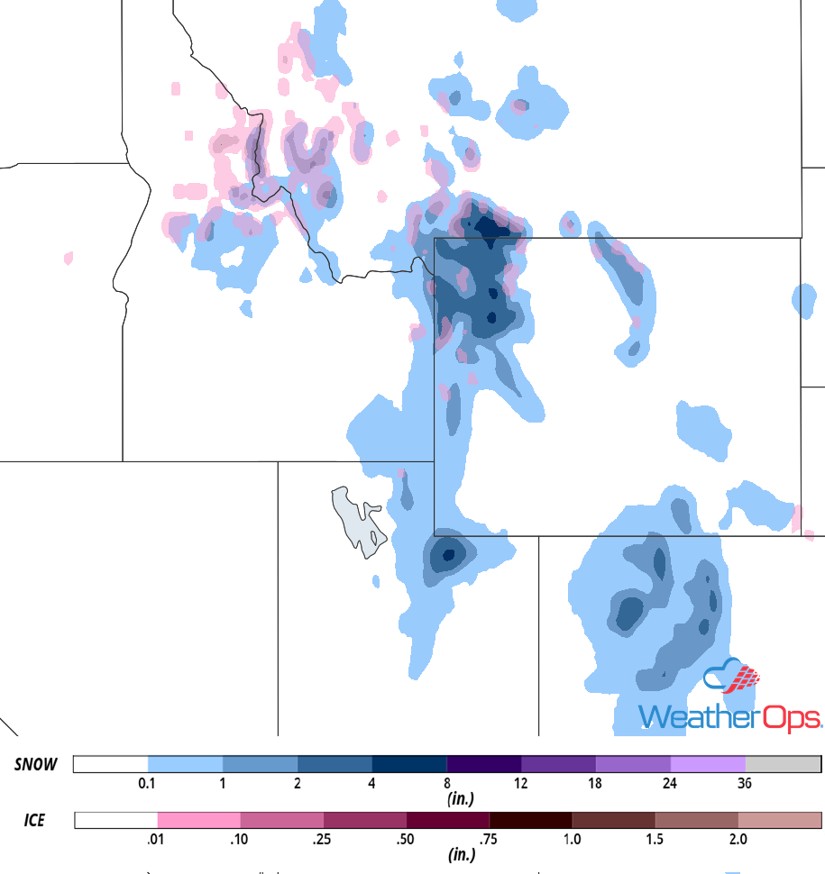 Snow Accumulation for November 1-2, 2018