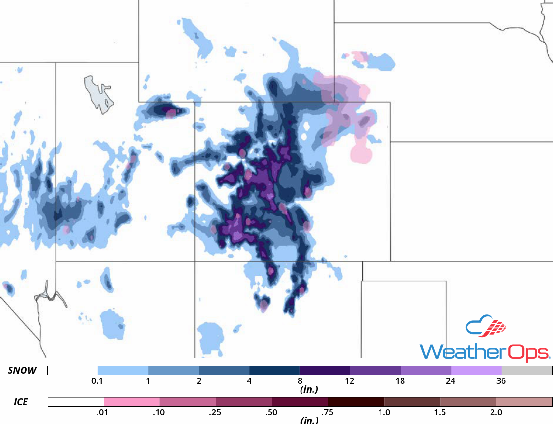 Snow Accumulation for April 20-21, 2018