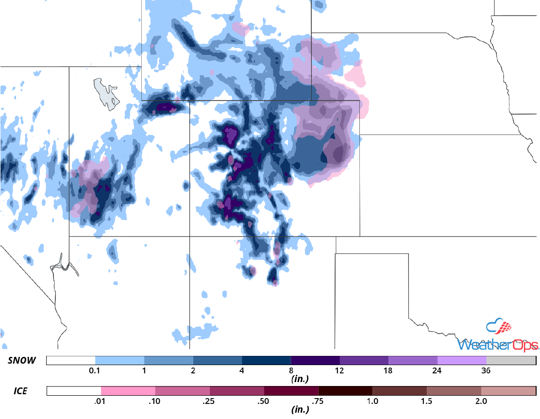 Snow Accumulation for April 20-21, 2018