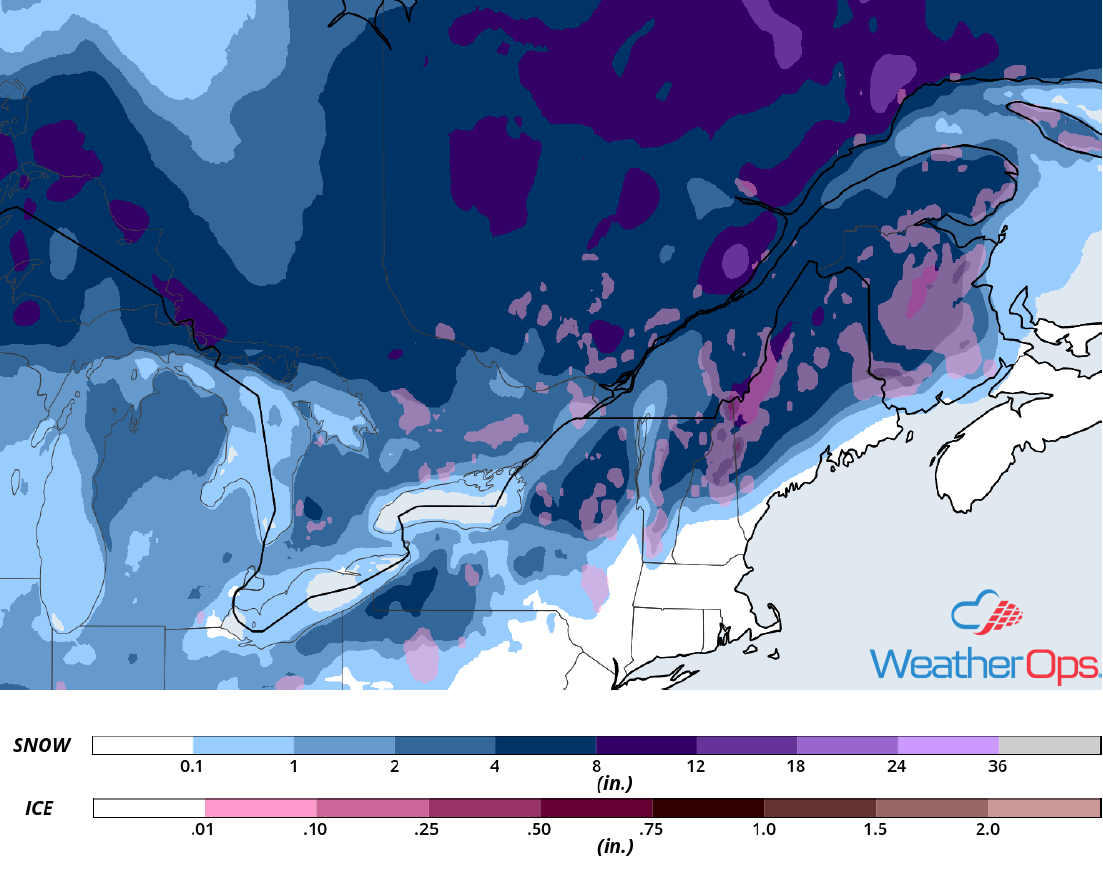 Snow Accumulation for Friday, November 9, 2018