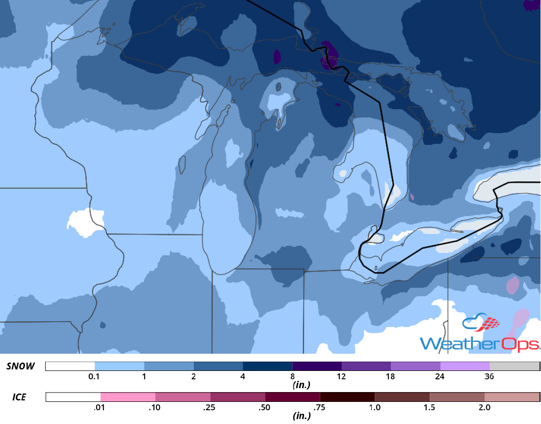 Snow Accumulation for November 9-10, 2018