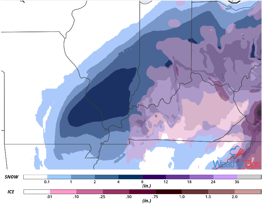 Snow Accumulation for November 14-15, 2018