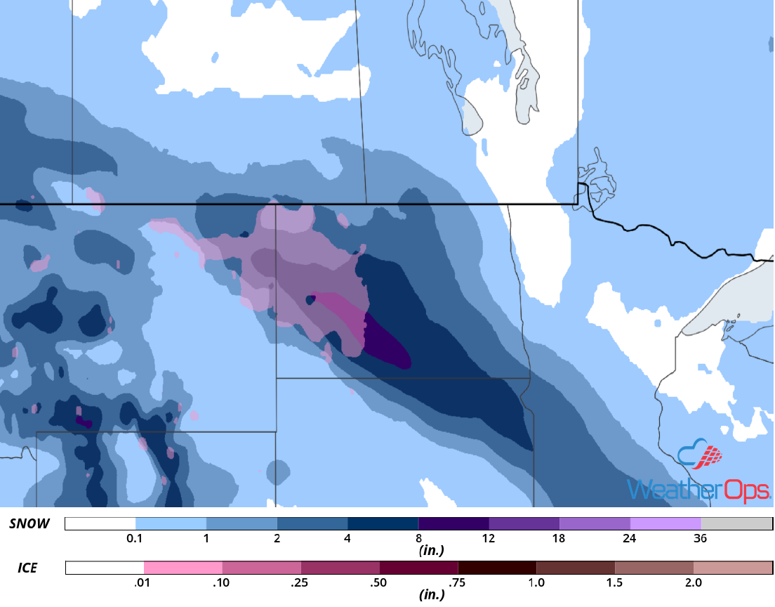 Snow Accumulation for Friday, November 16, 2018