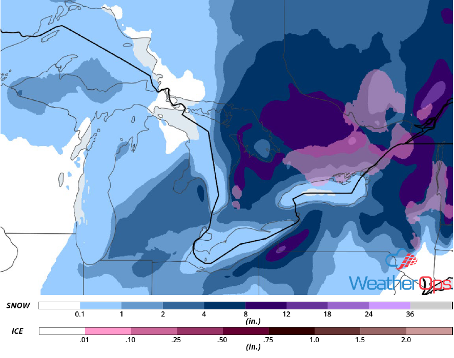 Snowfall Accumulation for November 26-27, 2018