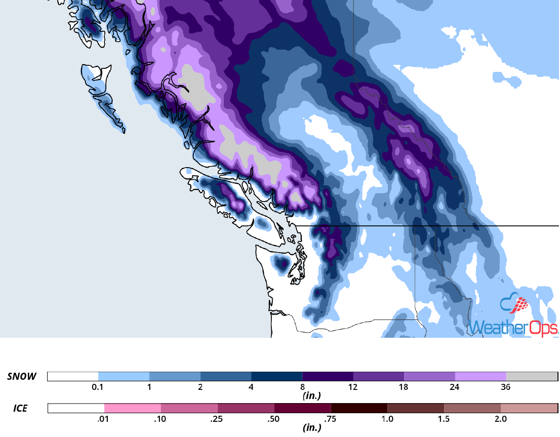 Snow Accumulation December 13-15, 2018