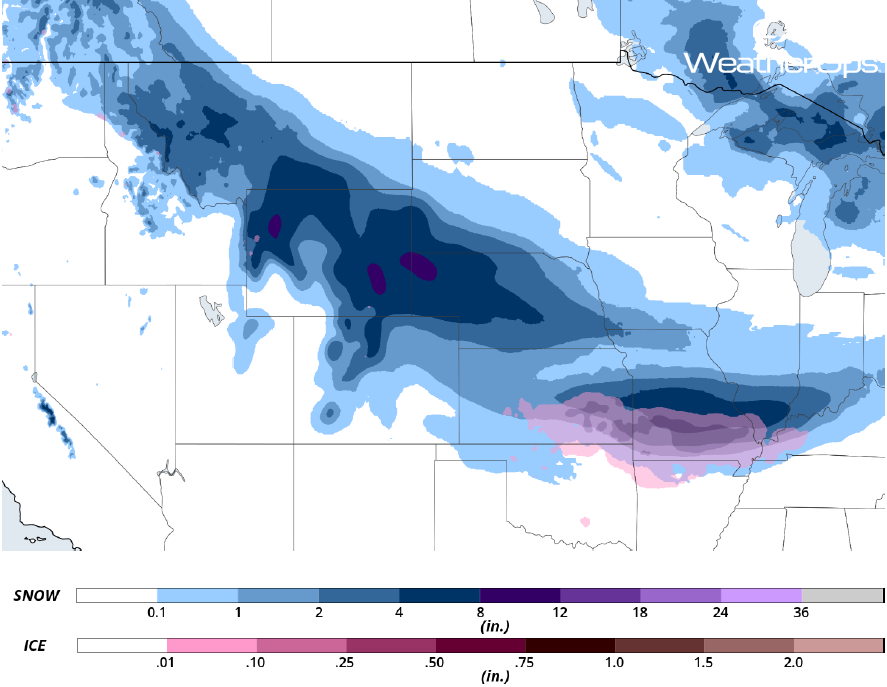 Snowfall Accumulation for Friday, April 6, 20184