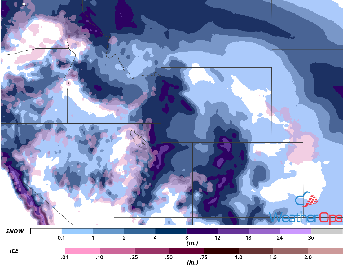 Snow Accumulation for January 17-18, 2019