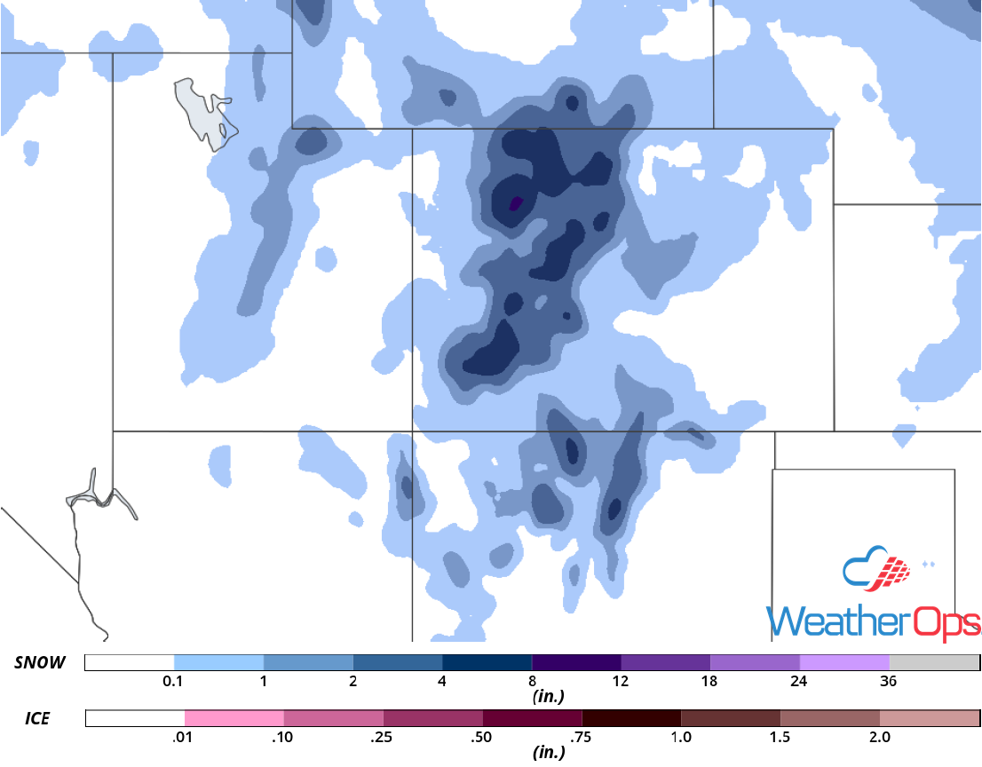 Snow Accumulation for Friday, January 18, 2019