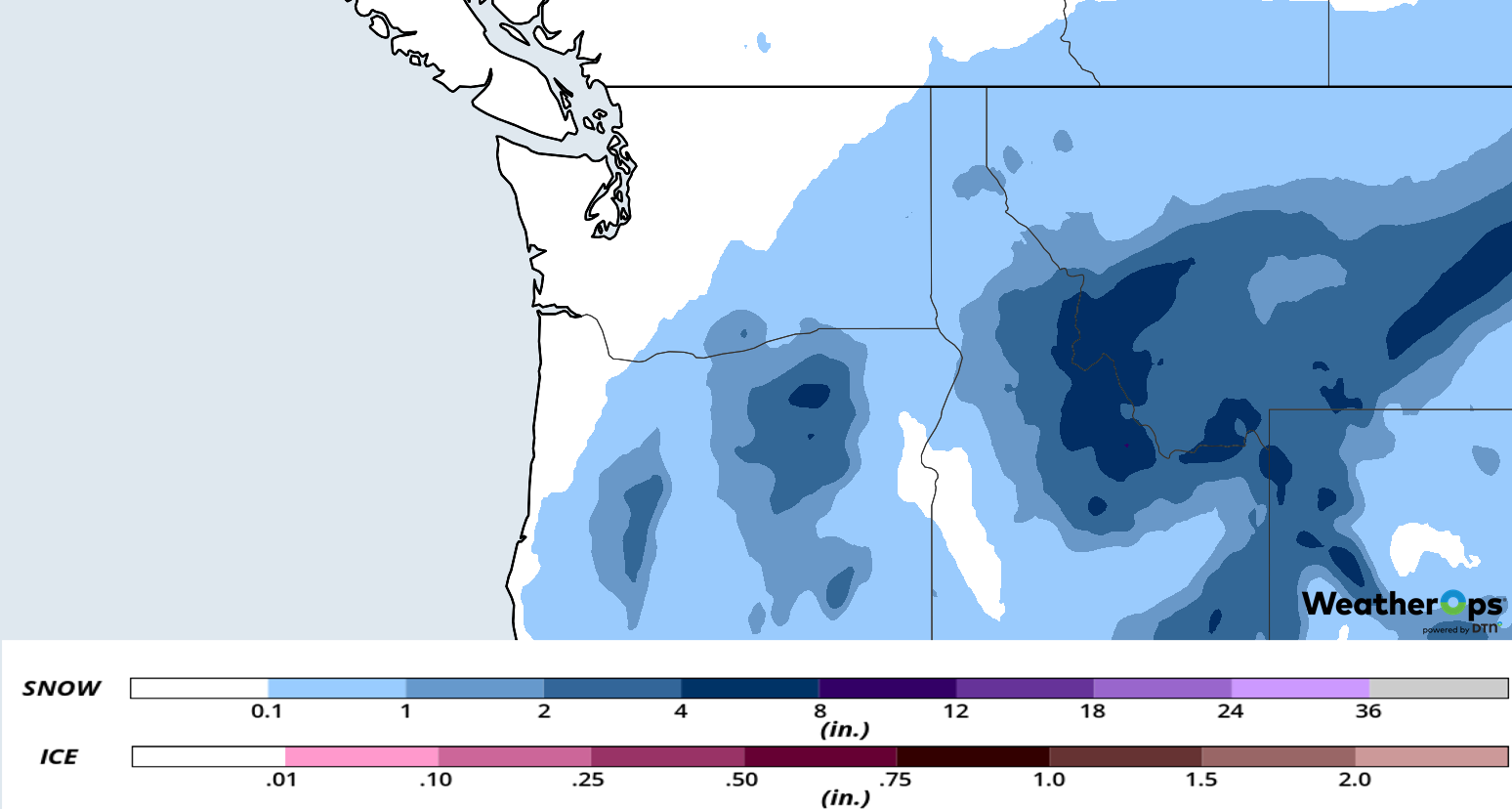 Snow Accumulation for Tuesday, February 5, 2019