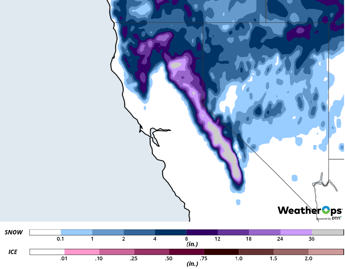 Snow Accumulation February 13-15, 2019