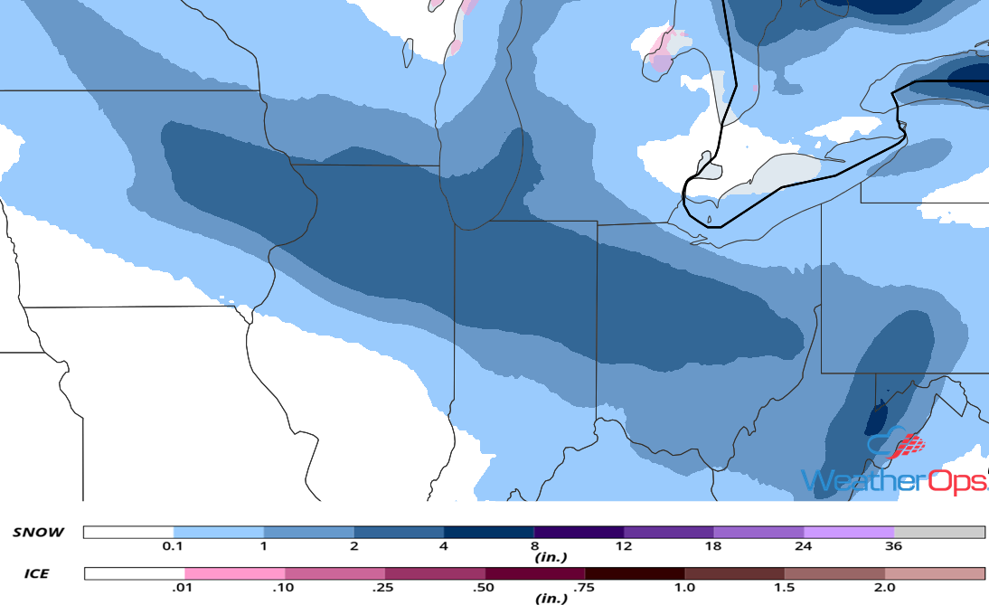 Snow Accumulation for January 31-February 1, 2019
