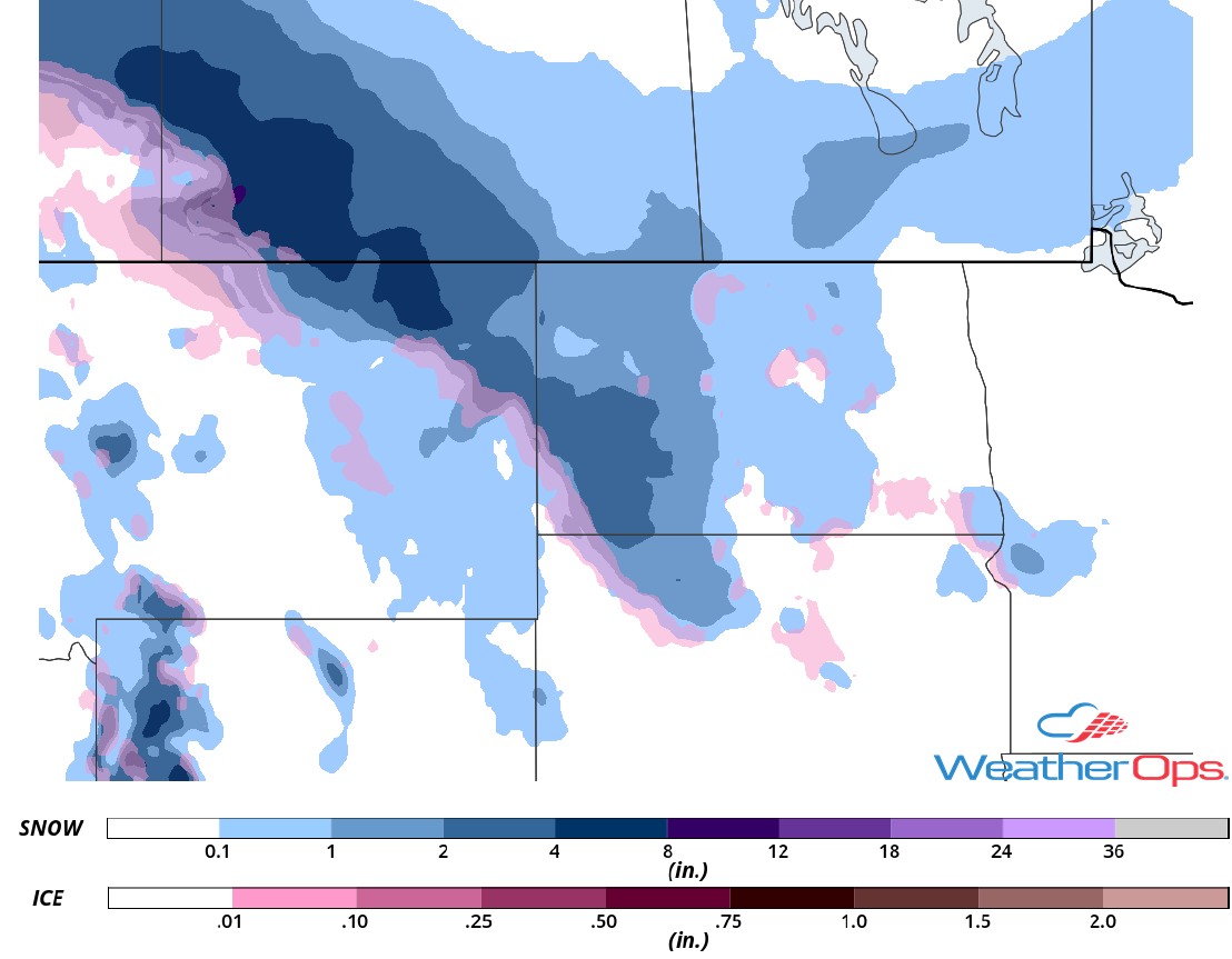 Snow and Ice Accumulation for November 2-3, 2018
