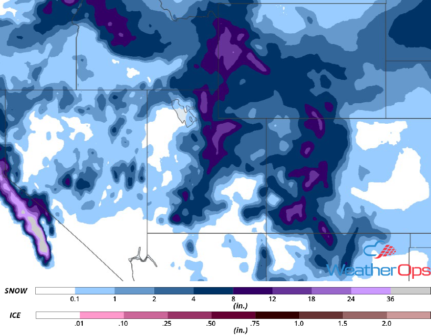 Snow Accumulation for January 16-19, 2019