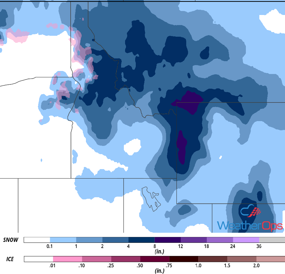 Snow Accumulation for Wednesday, January 23, 2019