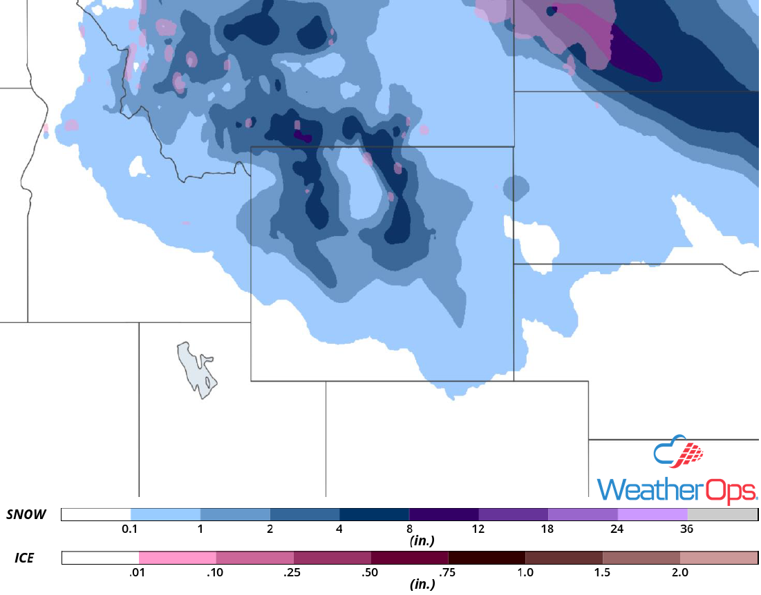 Snow Accumulation for Friday, November 16, 2018