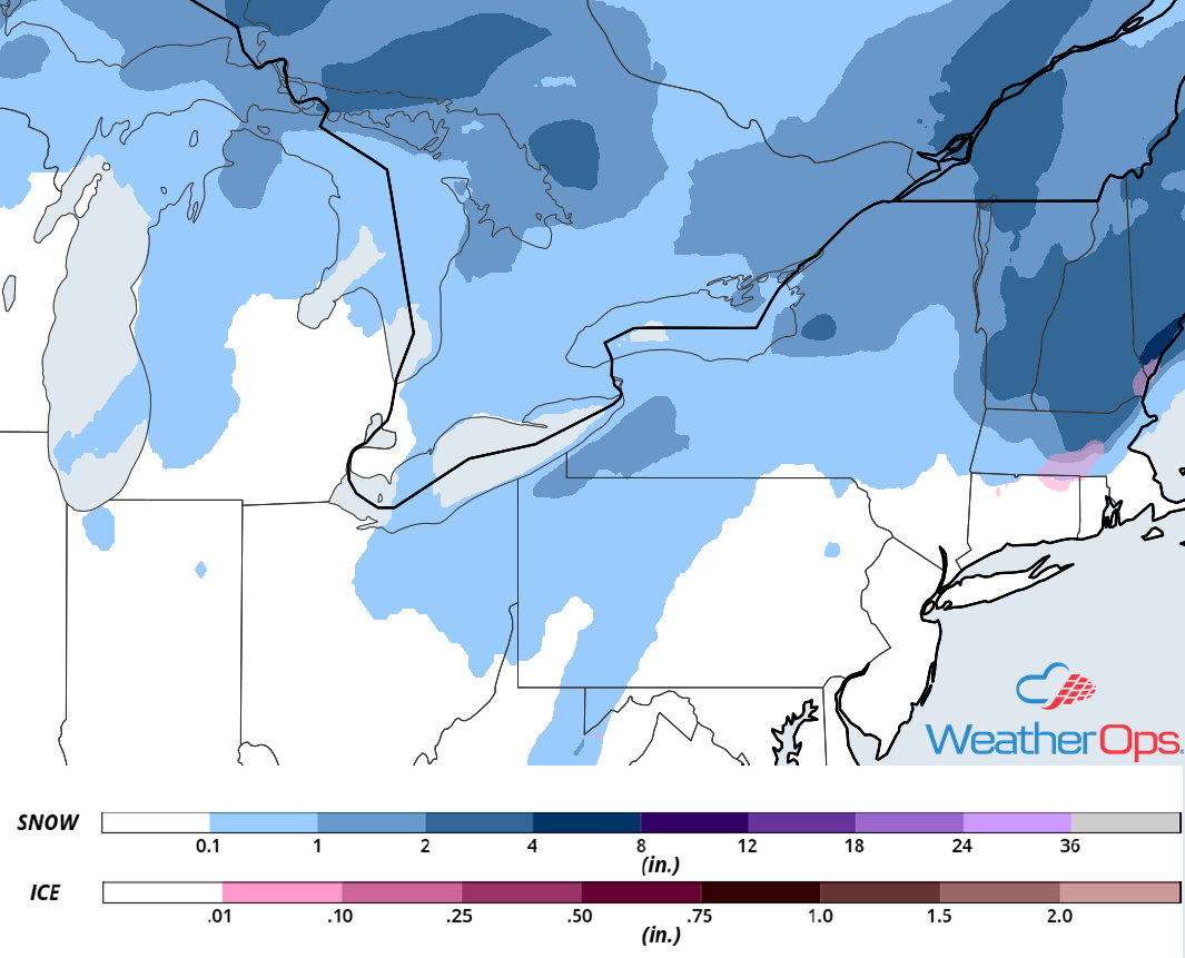 Snow Accumulation for Tuesday, November 20, 2018