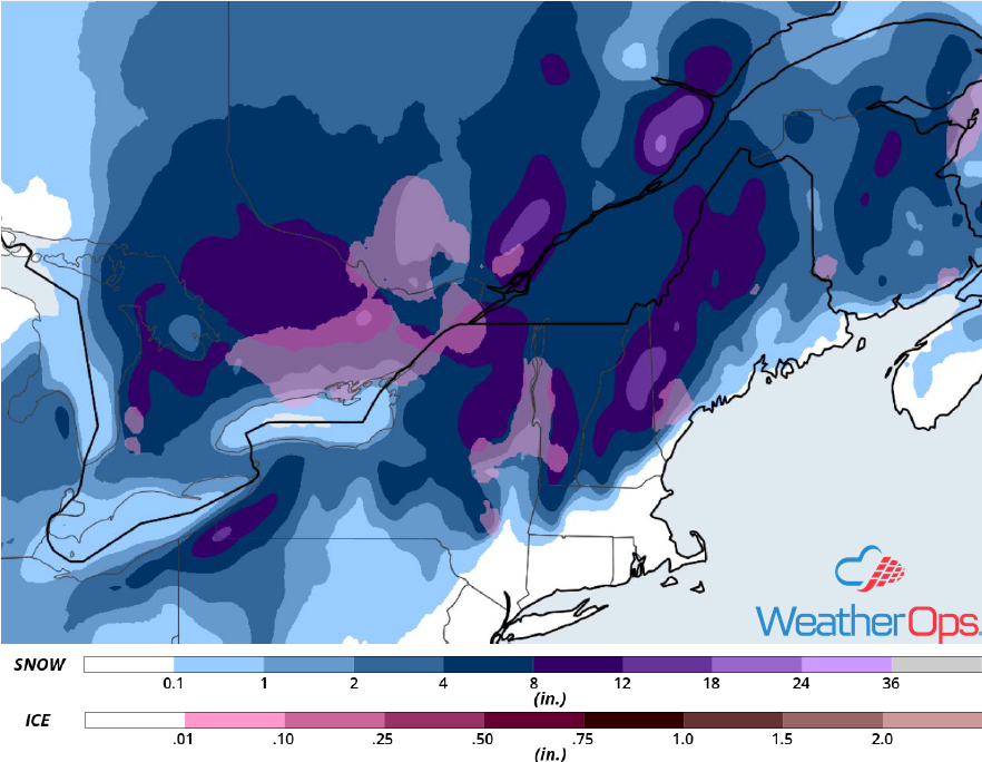 Snow Accumulation for Tuesday, November 27, 2018